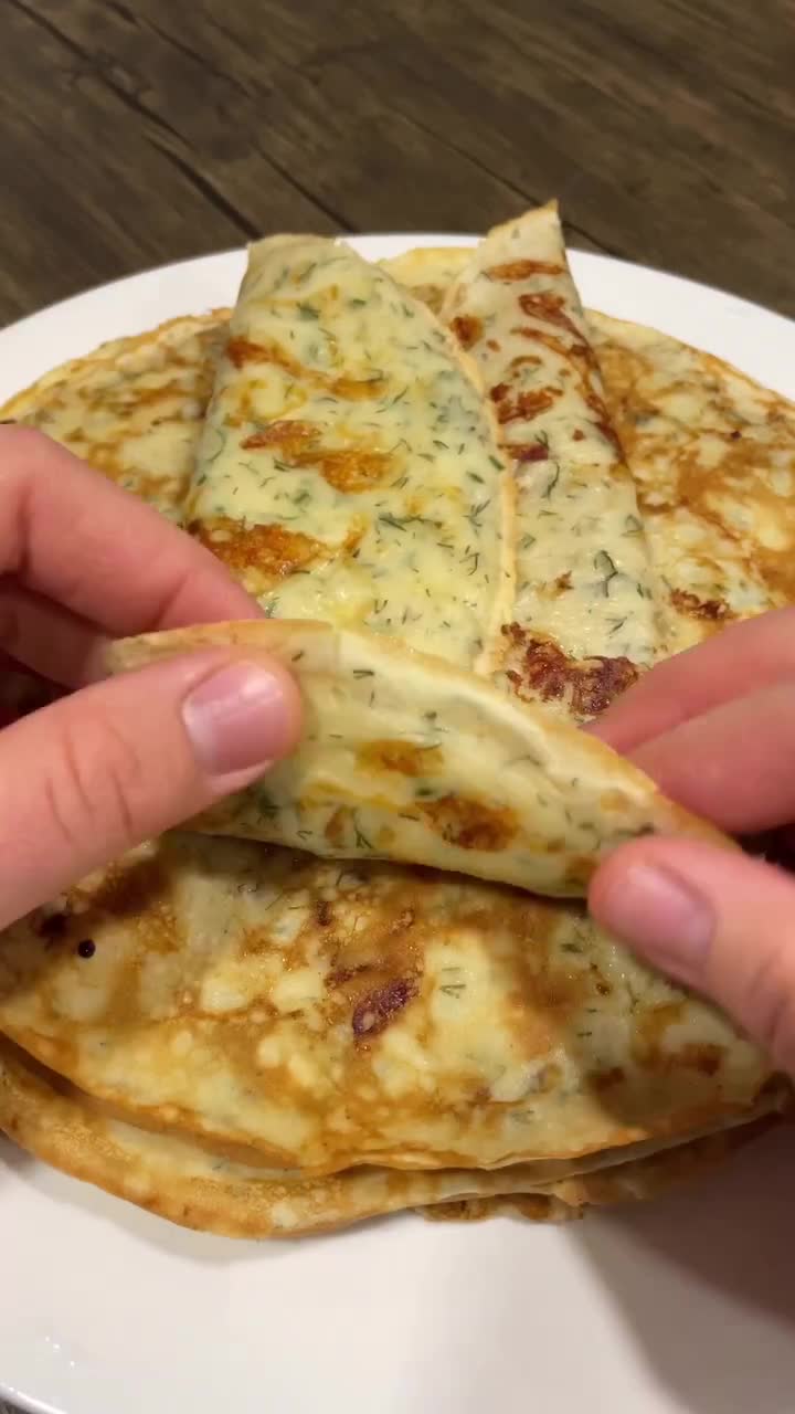 Самые любимые блинчики с сыром и зеленью 🥞