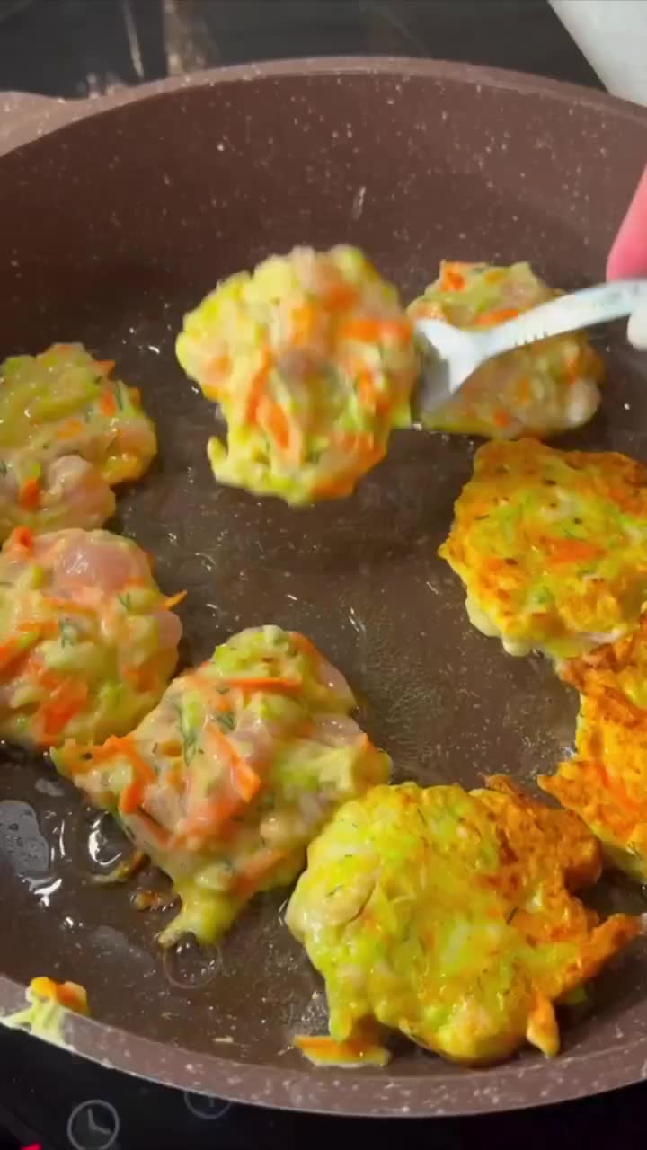 🍗 Оладьи с кабачками и курицей